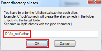 FileZilla Server ftp 服务器下通过alias别名设置虚拟目录(多个分区)(图14)