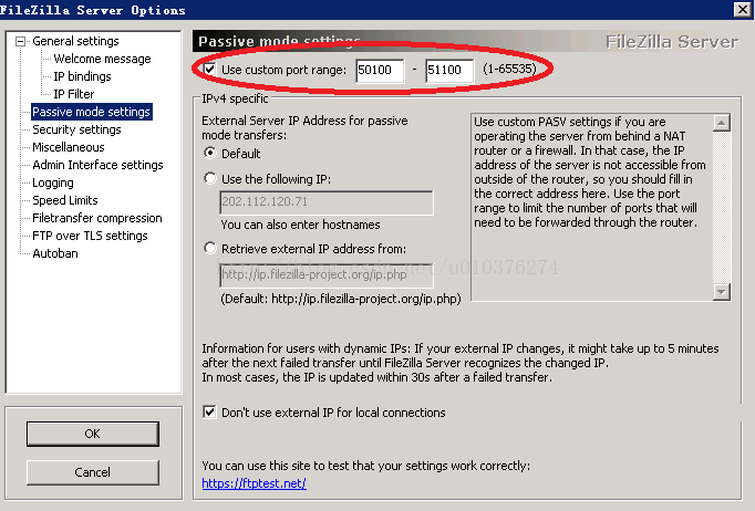 Filezilla server配置FTP服务器中的各种问题与解决方法(图10)