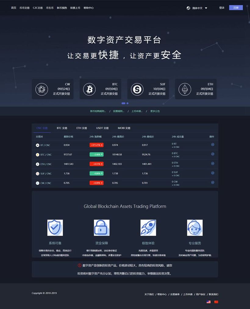 Thinkphp仿火币虚拟数字货币交易所系统源码